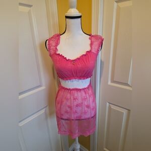 COLSIE PINK LACE LINGERE SET, SIZE S